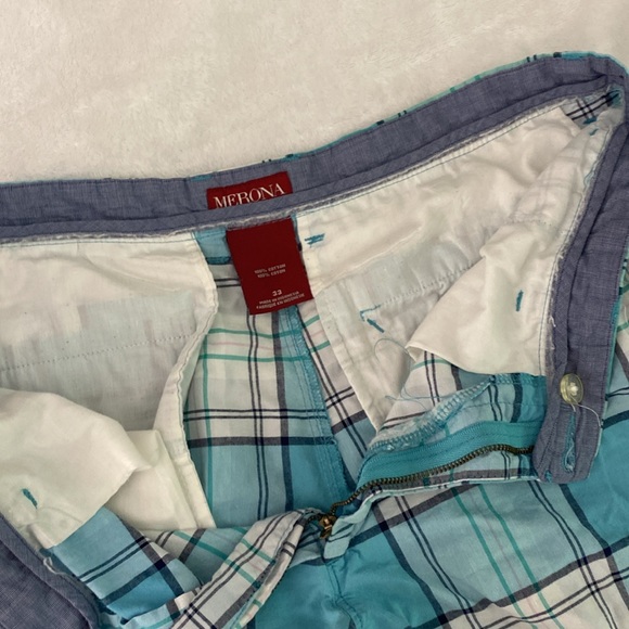 Sky blue and white plaid Merona shorts - Picture 10 of 17
